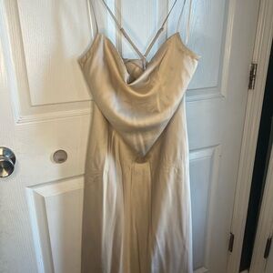 Express Cream Backless Dress